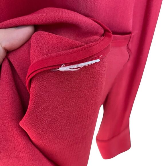 Atoir Satin Button Down Blouse Red Long Sleeve Women’s Size XS - Picture 7 of 7